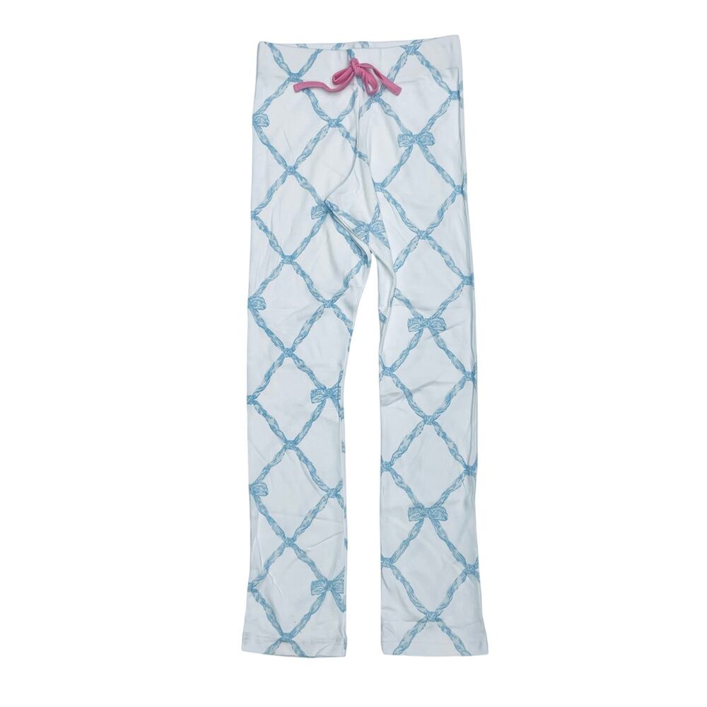 The Beaufort Bonnet Company White & Light Blue Rope-Print Cotton Pajama Set - Picture 4 of 7